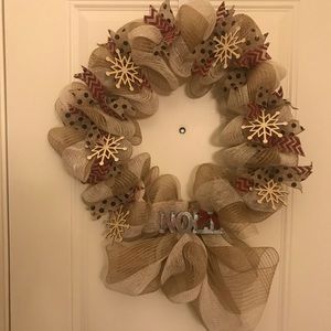 Handmade burlap wreath
